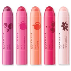 NEW Revlon Kiss SPF Lip Balm Gift Set Berry, Cherry, Strawberry, Peach, Coconut